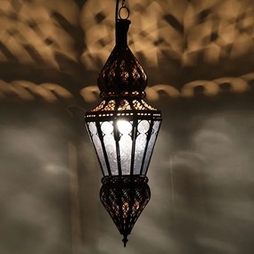 Orientálna závesná lampa Nura modrá