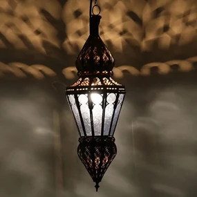 Orientálna závesná lampa Nura modrá