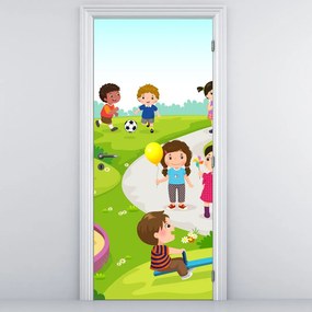 Fototapeta na dvere - Detské radovánky na pieskovisku (95x205cm)