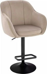 LuxuryForm DESIGN Barová stolička AVOLA VELUR na čiernom tanieri - latte