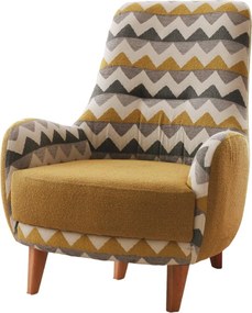 Křeslo Zikzak žluté/vícebarevné