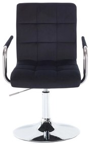 LuxuryForm DESIGN Stolička VERONA VELUR na striebornom tanieri - čierna