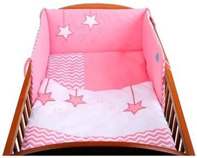 BELISIMA 5-dielne posteľné obliečky Belisima Hviezdička 100x135 ružové