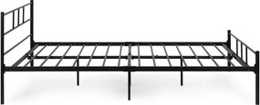 Čierna kovová posteľ so stabilným rámom