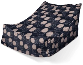 Sablio Sedací vak Lounge Kruhy a bodky - 80 x 95 x 50 cm