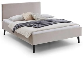 Biela/krémovobiela čalúnená dvojlôžková posteľ bez roštu 140x200 cm Leira – Meise Möbel
