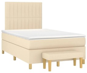 Boxspring posteľ s matracom krémová 120x190 cm látka 3270423