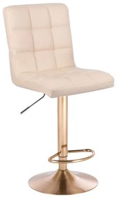LuxuryForm DESIGN Barová stolička TOLEDO na zlatom tanieri - krémová