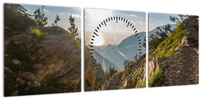 Obraz - Hora Olymp (s hodinami) (90x30 cm)