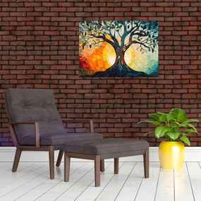 Obraz – Mozaika – slnko a strom I. (70x50 cm)