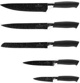 6 dielna sada nožov v čiernom stojane