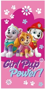 Dievčenská plážová osuška Tlapková patrola - Paw Patrol - motív Girl Pup Power - 100% bavlna s gramážou 320 gr./m2 - 70 x 140 cm