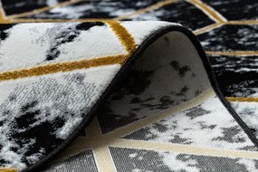 Koberec GLOSS 409A 82 3D kocka - čierny, zlatý, sivý
