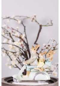 Veľkonočná dekorácia králičia rodinka na skútri - 17*7*15 cm