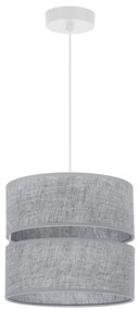 Závesné svietidlo Len, 1x šedé textilné tienidlo, (fi 20 cm), w