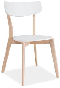 Jedálenská stolička Signal TIBI dub bielený/biela