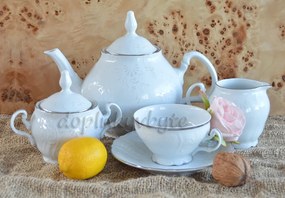 Thun kávová súprava Bernadotte damašek pre 6 osôb  17-dielná