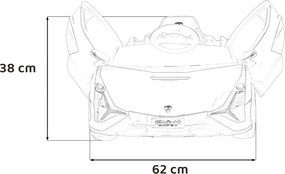 Ramiz Lamborghini SIAN batéria pre deti biela + diaľkové ovládanie + EVA + pomalý štart + zvuková LED dióda