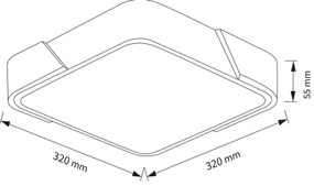 Brilagi - LED stropné svietidlo PILANA LED/24W/230V dub/čierna 32x32 cm
