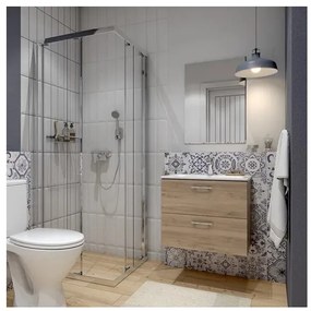 Cersanit S801-458 - Závesná kúpeľňová skrinka s umývadlom NIKO 50x40 cm orech