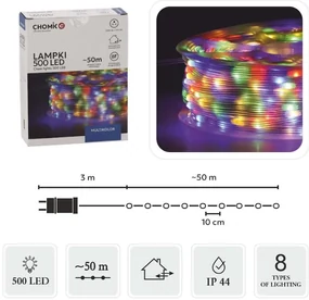 Svetelná reťaz - svetelný had 500 LED micro 50m Viacfarebná