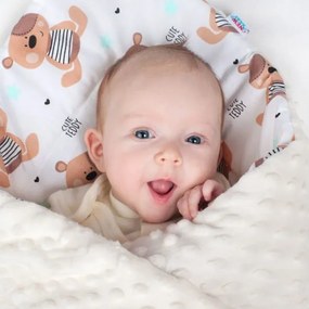 NEW BABY Obojstranná zavinovačka z Minky New Baby 75x75 cm ježko mätová