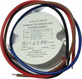 Napájací zdroj pre LED diódy 12V DC 20W 1,67A pre rozvádzač FI 60, hermetický, IP67