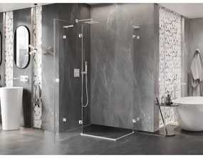 Mexen Lunar, L Duo výklopný sprchový kút 120 x 105 cm, 8mm číre sklo, biely profil, 834L-120L-105P-20-00
