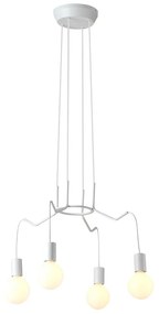 Luster na lanku BASSO 4xE27/40W/230V biela