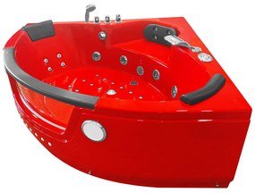 M-SPA - Červená kúpeľňová vaňa TURBO SPA s hydromasážou 152 x 152 x 56 cm