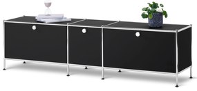 Nízka skrinka »CN3« s 3 výklopnými dvierkami, čierna