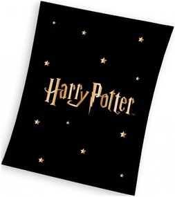 Coral fleece deka Harry Potter - motív Gold Stars - 130 x 170 cm