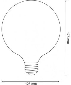 PLX Dekoratívna LED žiarovka JAZZ, E27, G125, 4W, 3000K, teplá biela, modrá