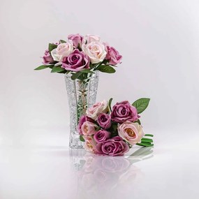 Umelá kytička ruží TERÉZIA ružovo-fialová