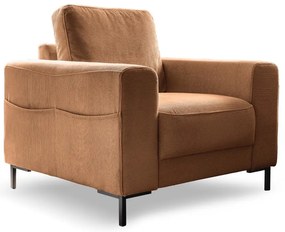 Oranžovohnedé menčestrové kreslo Lofty Lilly – Miuform