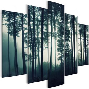 Artgeist Obraz - Dark Forest (5 Parts) Wide Veľkosť: 100x50, Verzia: Na talianskom plátne