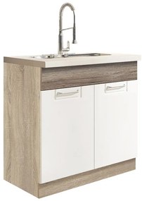 Skrinka do kuchyne Econo 12D Sonoma/Biely/San Remo