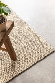 Hanse Home, Kusový koberec Bouclé Jute 105973 Ivory White, 160x230, béžová, chodba / predsieň