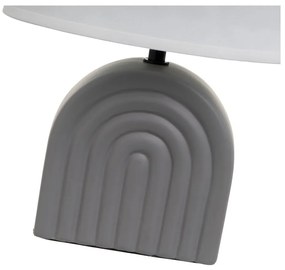 Bielo-sivá keramická stolová lampa s textilným tienidlom (výška 31 cm) – Casa Selección