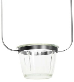 Moderné závesné svietidlo čierne so sklom obdĺžnikovým - Roslini