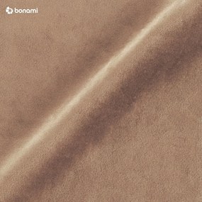 Svetlohnedá čalúnená dvojlôžková posteľ s úložným priestorom s roštom 180x200 cm Kiana – Makamii