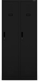 Kovová šatníková skrinka čierna KACPER D600 800 x 1800 x 600 mm