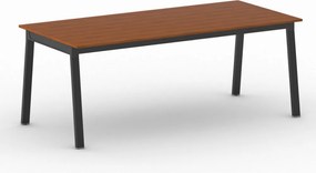 Rokovací kancelársky stôl PRIMO BASIC, 200x90 cm, čierna podnož, čerešňa