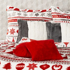 4Home obliečky mikroflanel Christmas Time červená, 140 x 200 cm, 70 x 90 cm