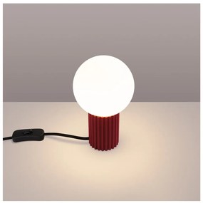 Vínová stolová lampa so skleneným tienidlom (výška 19 cm) Orbital – Sollux