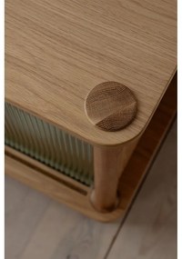 Vitrína z dubového dreva s posuvnými dverami v prírodnej farbe 135x73,5x48 cm Italic – UMAGE