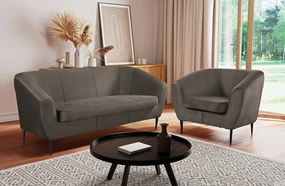 Trojmiestna pohovka Olivio, blatovo hnedá zamatová tkanina