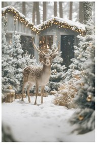 Vianočný obraz zimná rozprávka v lese