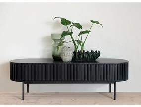 Čierny TV stolík v dekore duba 48x160 cm Siena – Unique Furniture