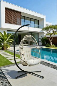Skládací závěsné houpací křeslo Houseland Malta světle šedé